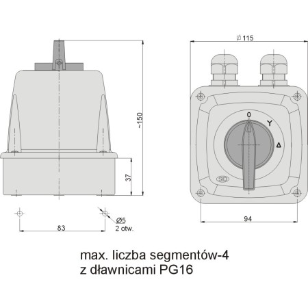 Łącznik krzywkowy ŁUK 40A